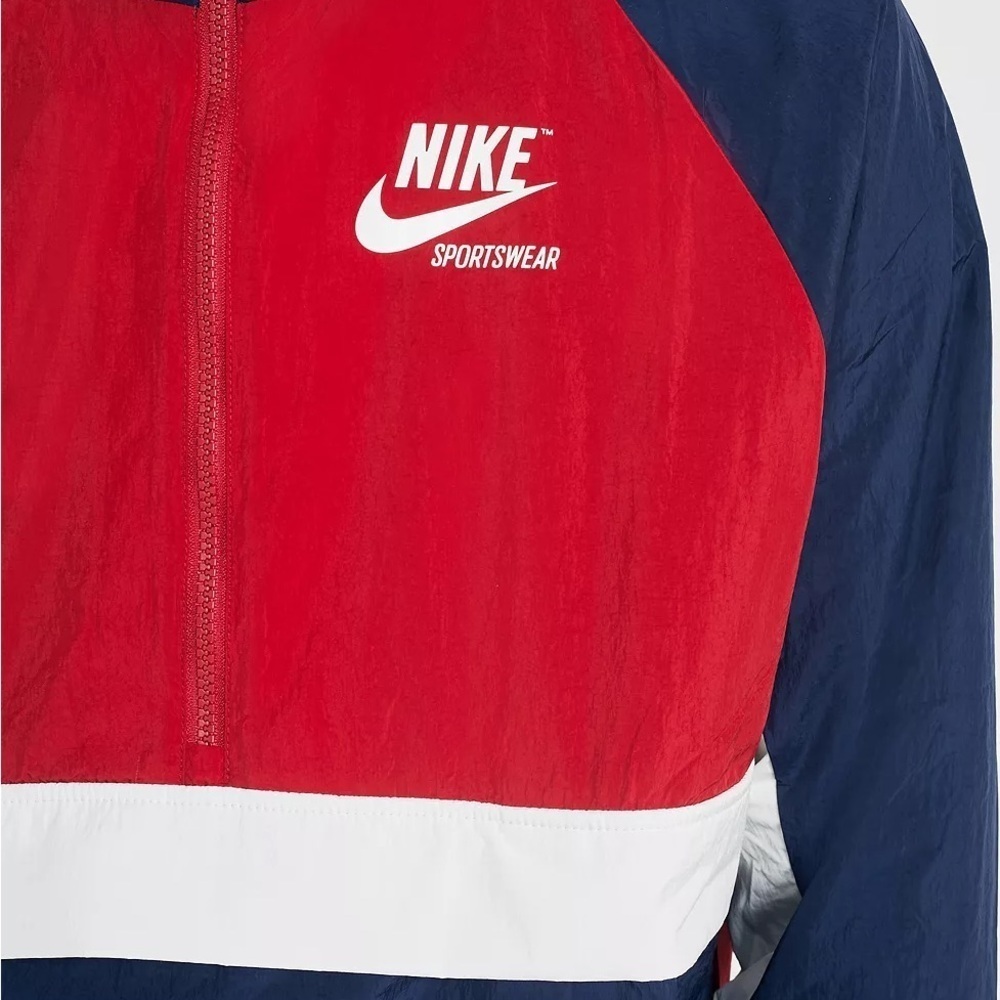 Nike Men’s Archive Half Zip Anorak / Track Jacket Red/Navy/White Size Large - Picture 3 of 16
